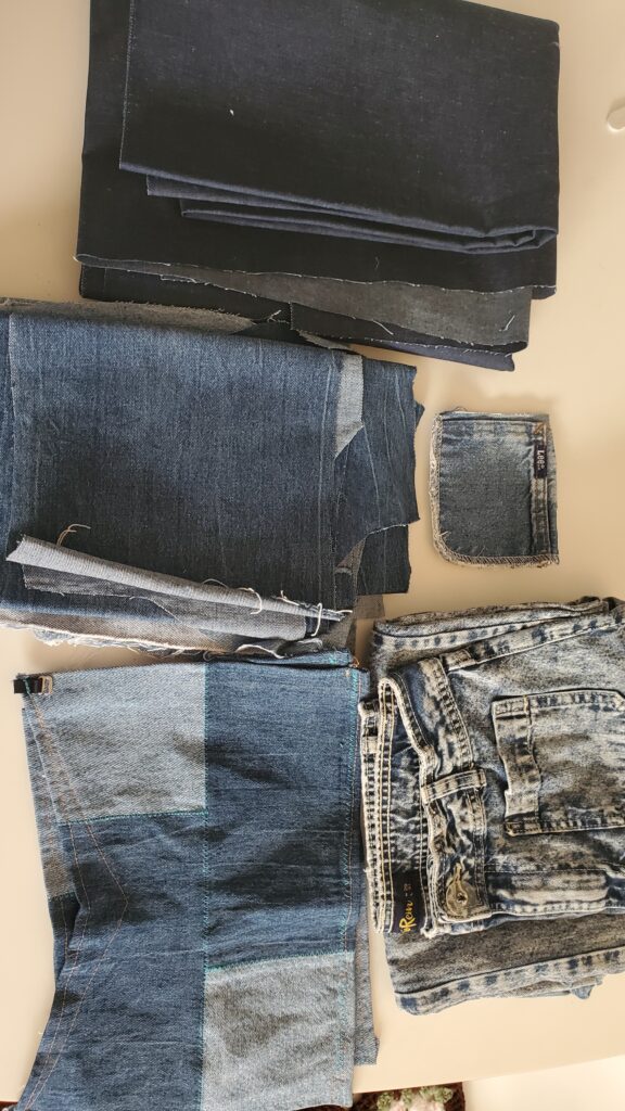 Upcycling Denim, Refreshing Furniture, Restyling & Refashioning old shapes and styles.
