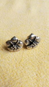 Flower Stud Earrings Sterling Silver 925