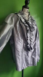 Silver Blouse 100% Silk Vintage Sunny Leigh Size 20W