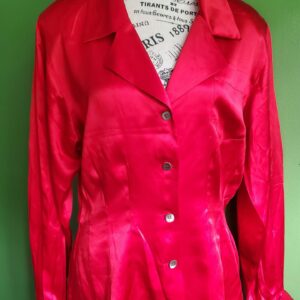 Red 100% SILK Blouse Vintage EPISODE Size 8
